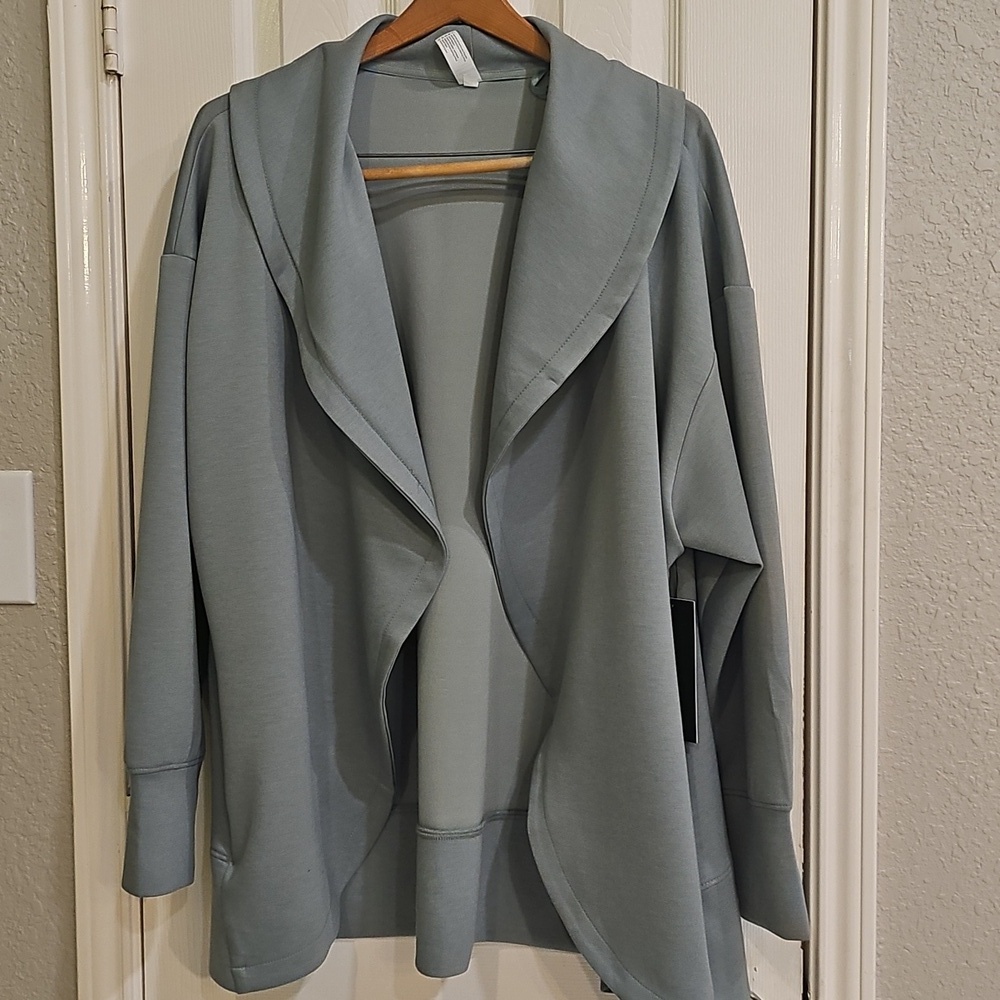 NWT Velocity Softlite Milano Cardigan Drapey Neutral 1X Seafoam